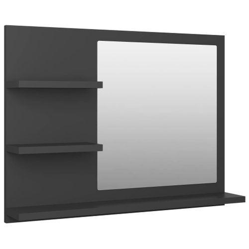 Miroir de salle de bain Gris 60x10,5x45 cm - Photo n°3; ?>