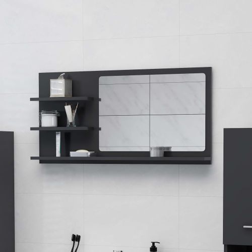 Miroir de salle de bain Gris 90x10,5x45 cm - Photo n°2; ?>