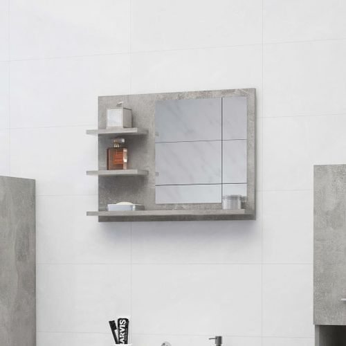 Miroir de salle de bain Gris béton 60x10,5x45 cm - Photo n°2; ?>