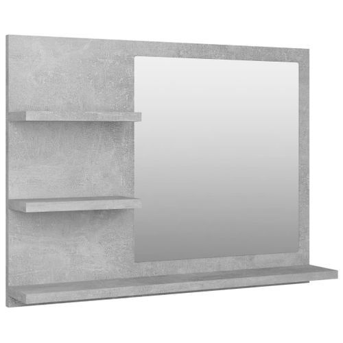 Miroir de salle de bain Gris béton 60x10,5x45 cm - Photo n°3; ?>