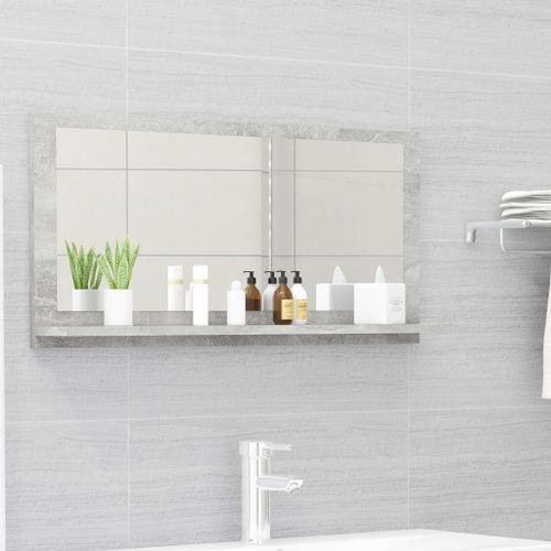 Miroir de salle de bain Gris béton 80x10,5x37 cm - Photo n°2; ?>