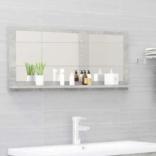 Miroir de salle de bain Gris béton 90x10,5x37 cm - Photo n°2; ?>