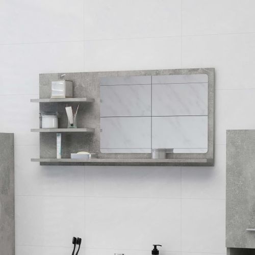 Miroir de salle de bain Gris béton 90x10,5x45 cm - Photo n°2; ?>