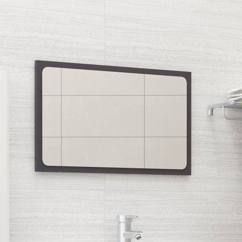 Miroir de salle de bain Gris brillant 60x1,5x37 cm - Photo n°2; ?>