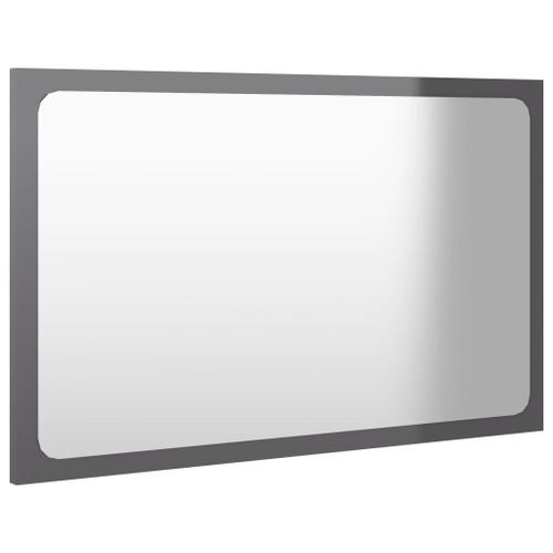 Miroir de salle de bain Gris brillant 60x1,5x37 cm - Photo n°3; ?>