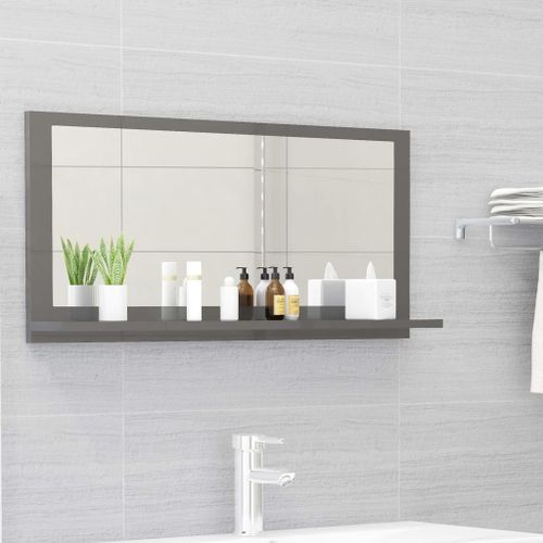 Miroir de salle de bain Gris brillant 80x10,5x37 cm - Photo n°2; ?>