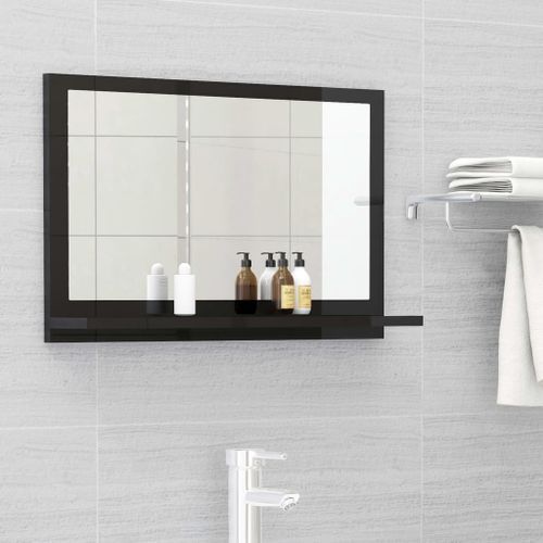 Miroir de salle de bain Noir brillant 60x10,5x37 cm - Photo n°2; ?>