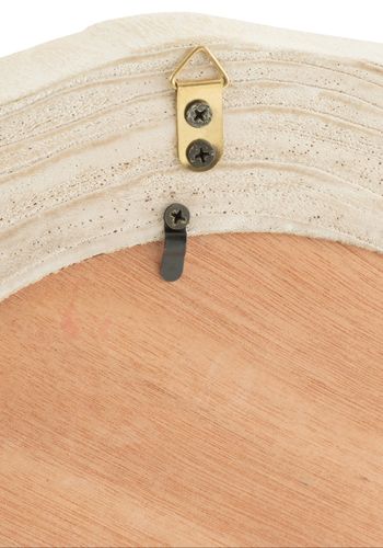 Miroir irrégulier bois de paulownia blanc Briane D 42 cm - Photo n°3; ?>