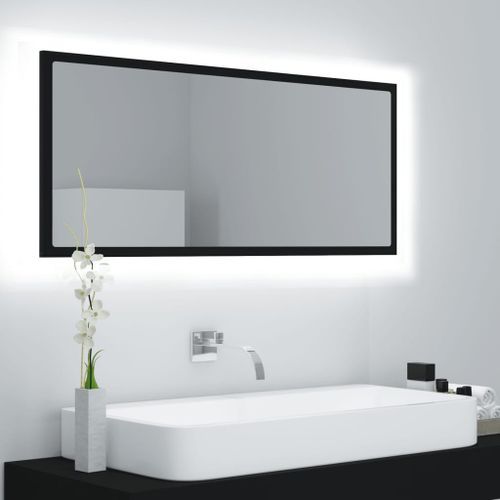 Miroir LED de salle de bain Noir 100x8,5x37 cm - Photo n°2; ?>