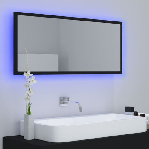 Miroir LED de salle de bain Noir 100x8,5x37 cm - Photo n°3; ?>