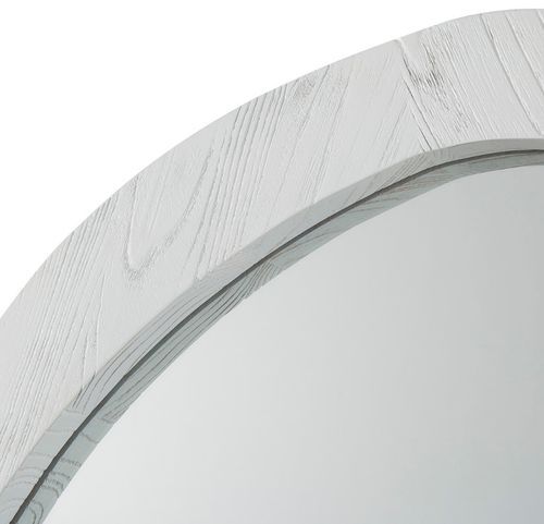 Miroir mural ovale bois blanc Blac - Photo n°2; ?>