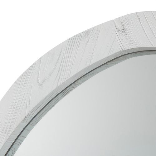 Miroir mural ovale bois blanc Blac L 81 cm - Photo n°2; ?>