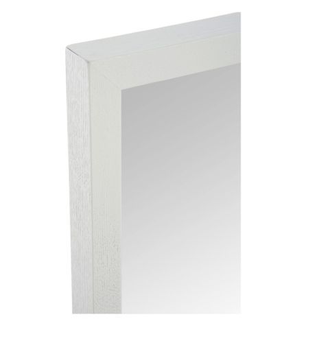 Miroir mural rectangulaire bois massif blanc Ocel 80 cm - Photo n°2; ?>