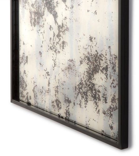 Miroir mural rectangulaire métal noir et miroir vieilli Picty - Photo n°2; ?>