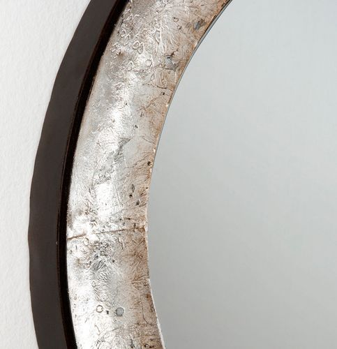 Miroir mural rond métal marron et argenté Canva - Photo n°2; ?>