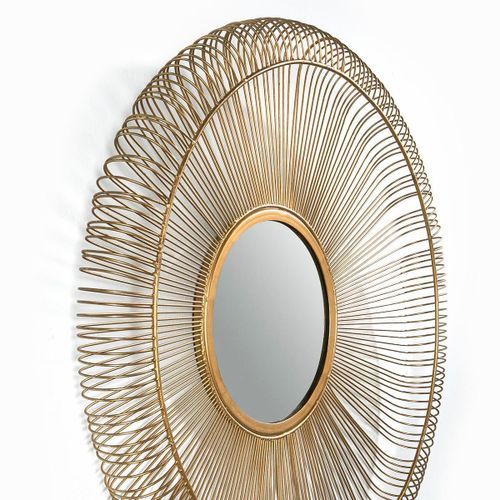 Miroir mural rond verre et métal doré Avaw D 76 cm - Photo n°2; ?>
