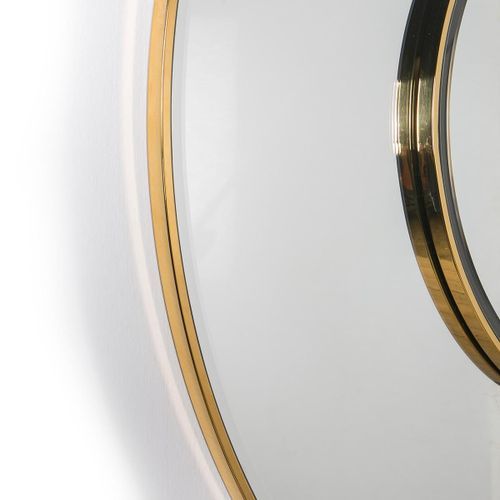 Miroir mural ronde verre et métal doré Alma - Photo n°2; ?>