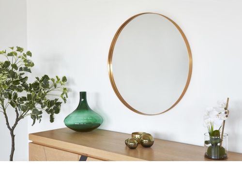 Miroir rond aluminium doré Kitaz 70 cm - Photo n°3; ?>