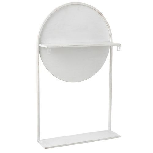 Miroir rond sur pied métal blanc Praji - Photo n°2; ?>