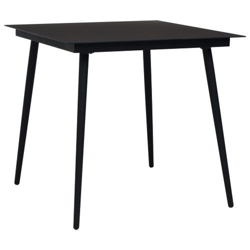 Mobilier à dîner d'extérieur 3 pcs Corde en coton et acier Noir - Photo n°3; ?>