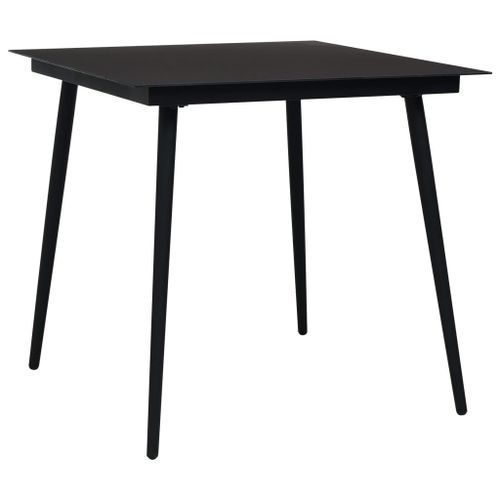 Mobilier à dîner d'extérieur 5 pcs Corde en coton et acier Noir 2 - Photo n°2; ?>