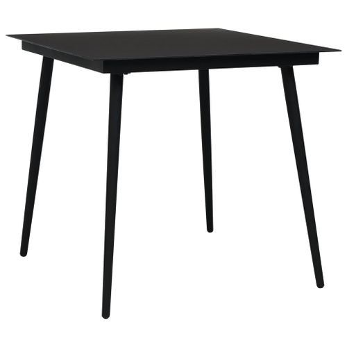 Mobilier à dîner d'extérieur 5 pcs Corde en coton et acier Noir - Photo n°2; ?>