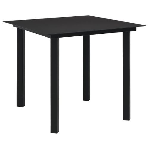 Mobilier à dîner d'extérieur 5 pcs Noir Verre et acier - Photo n°3; ?>