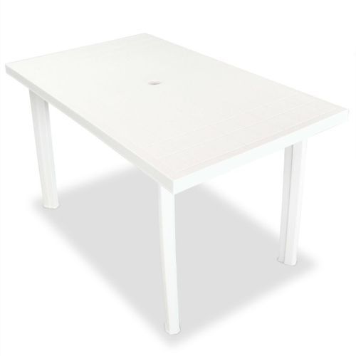 Mobilier à dîner d'extérieur 5 pcs Plastique Blanc 2 - Photo n°3; ?>