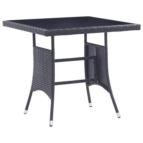 Mobilier à dîner d'extérieur 5 pcs Résine tressée Noir - Photo n°2; ?>