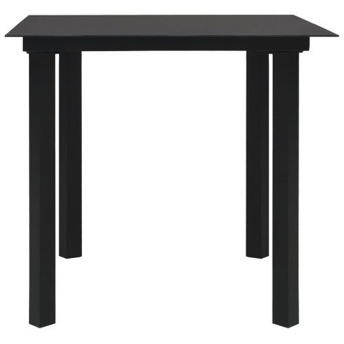 Mobilier à dîner d'extérieur 5 pcs Rotin PVC Noir 2 - Photo n°3; ?>