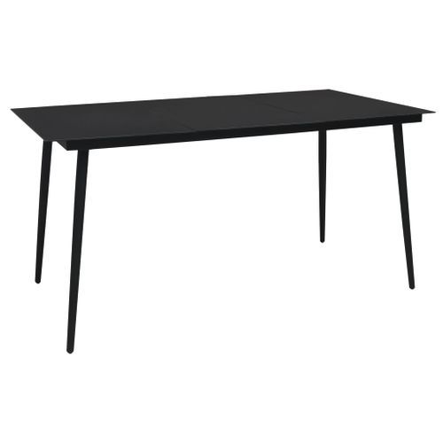 Mobilier à dîner d'extérieur 7 pcs Corde en coton et acier Noir 2 - Photo n°2; ?>