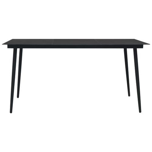 Mobilier à dîner d'extérieur 7 pcs Corde en coton et acier Noir 2 - Photo n°3; ?>