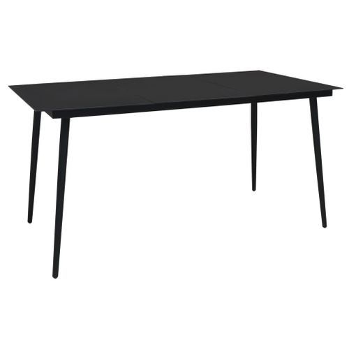 Mobilier à dîner d'extérieur 7 pcs Corde en coton et acier Noir - Photo n°2; ?>