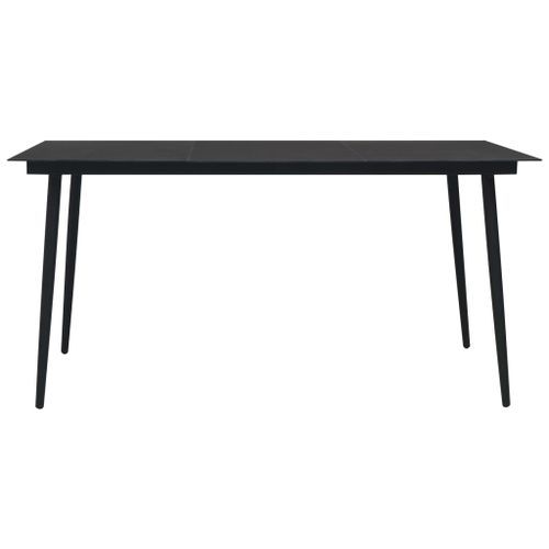 Mobilier à dîner d'extérieur 7 pcs Corde en coton et acier Noir - Photo n°3; ?>