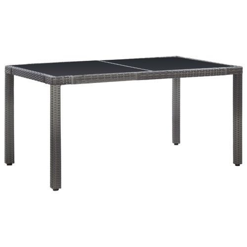 Mobilier à dîner d'extérieur 7 pcs Résine tressée Gris - Photo n°2; ?>