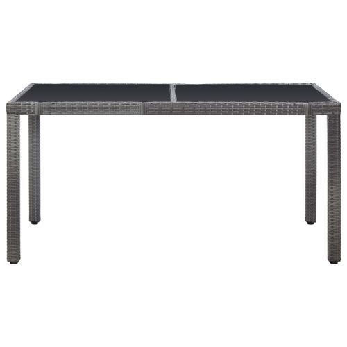 Mobilier à dîner d'extérieur 7 pcs Résine tressée Gris - Photo n°3; ?>