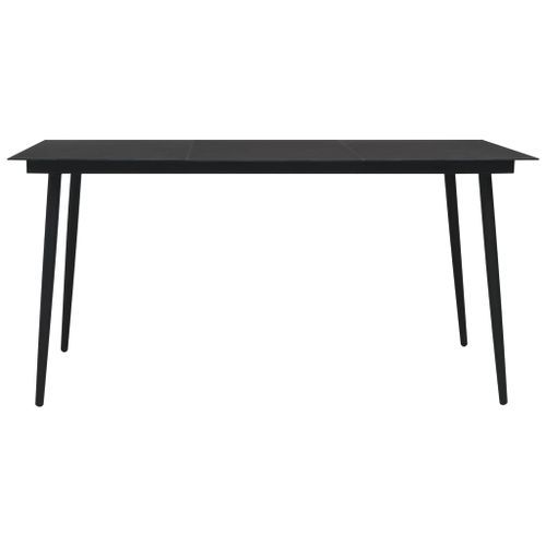 Mobilier à dîner d'extérieur 9 pcs Corde en coton et acier Noir - Photo n°3; ?>