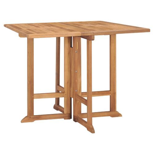 Mobilier à dîner d'extérieur pliable 5 pcs Bois solide de teck 4 - Photo n°3; ?>