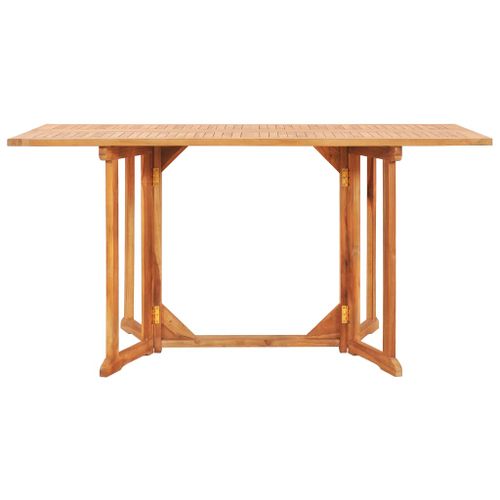 Mobilier à dîner d'extérieur pliable 7 pcs Bois solide de teck 9 - Photo n°3; ?>