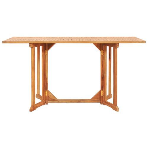 Mobilier à dîner d'extérieur pliable 7 pcs Bois solide de teck 6 - Photo n°3; ?>