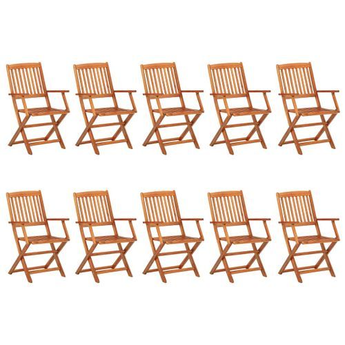 Mobilier à dîner de jardin 11 pcs Bois d'acacia massif - Photo n°3; ?>