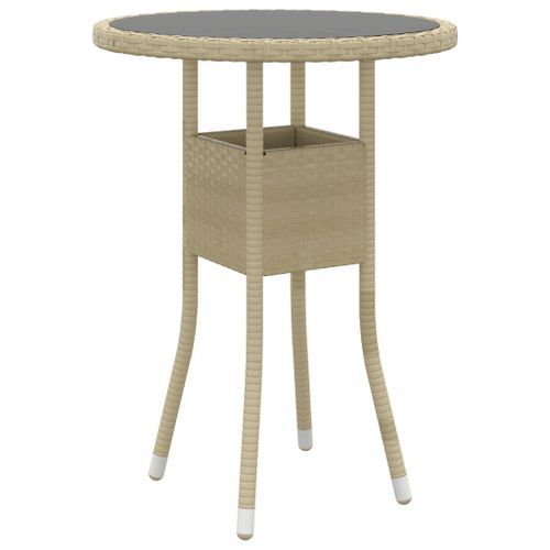 Mobilier à dîner de jardin 3 pcs Résine tressée Beige - Photo n°3; ?>