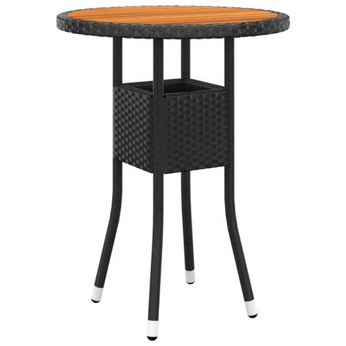 Mobilier à dîner de jardin 3 pcs Résine tressée Noir - Photo n°3; ?>