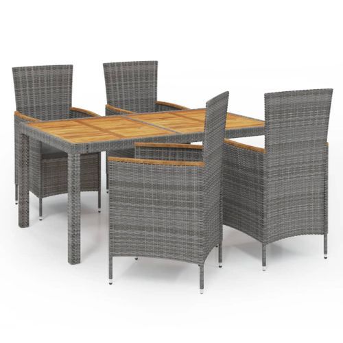 Mobilier à dîner de jardin 5pcs et coussins résine tressée vris - Photo n°2; ?>