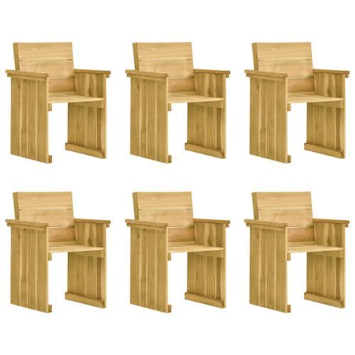 Mobilier à dîner de jardin 7 pcs avec coussins Pin imprégné 11 - Photo n°3; ?>