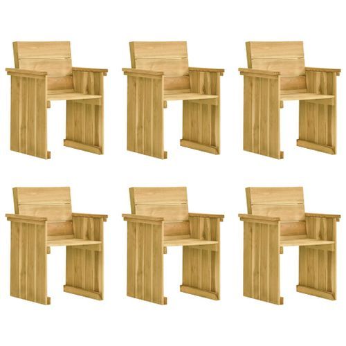 Mobilier à dîner de jardin 7 pcs avec coussins Pin imprégné 6 - Photo n°3; ?>