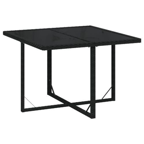 Mobilier à dîner de jardin et coussins 9pcs Résine tressée Noir - Photo n°2; ?>