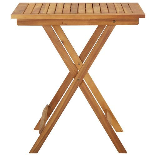 Mobilier à dîner de jardin pliable 3 pcs Bois d'acacia solide 2 - Photo n°3; ?>