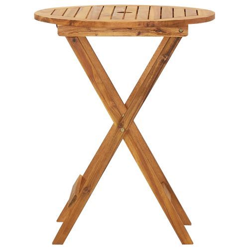 Mobilier à dîner de jardin pliable 3 pcs Bois d'acacia solide 5 - Photo n°3; ?>