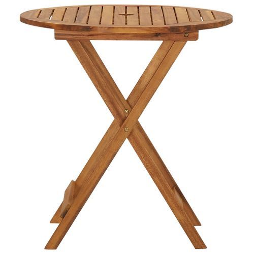 Mobilier à dîner de jardin pliable 3 pcs Bois d'acacia solide 3 - Photo n°3; ?>